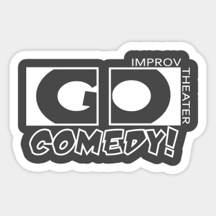 Go Comedy White Logo Sticker